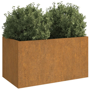 vidaXL Planter Stand Outdoor Raised Garden Bed for Vegetables Corten Steel-71