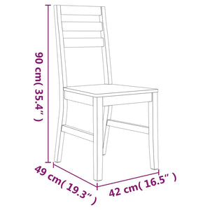 vidaXL 2/4/6/8x Solid Wood Acacia Dining Chairs Dinner Kitchen Lounge Seating-13