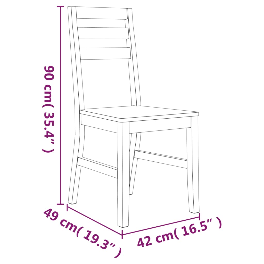 vidaXL 2/4/6/8x Solid Wood Acacia Dining Chairs Dinner Kitchen Lounge Seating-17