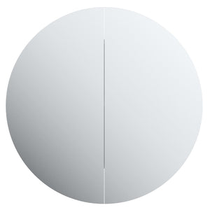 vidaXL Cabinet Bathroom Wall Vanity Mirror Cabinet with Round Mirror and LED-41