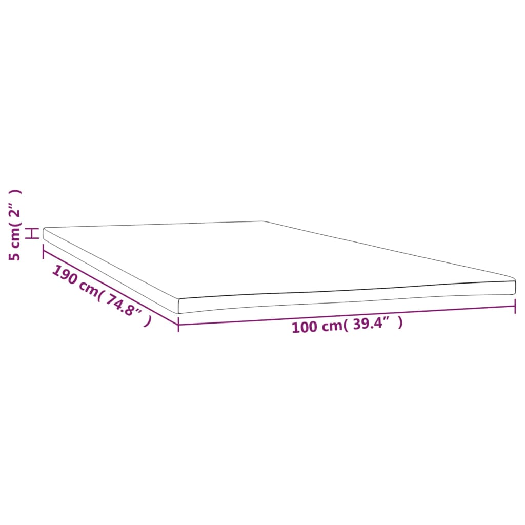 vidaXL Mattress Topper Memory Foam Mattress Topper Mattress Pad for Daybed-49