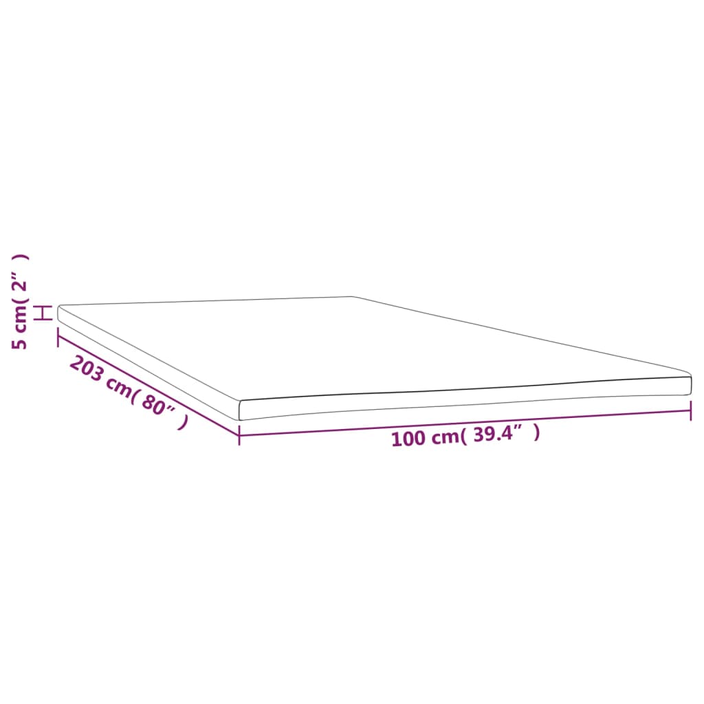 vidaXL Mattress Topper Memory Foam Mattress Topper Mattress Pad for Daybed-27