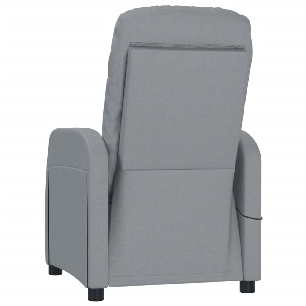 vidaXL Massage Chair Light Gray Fabric-3