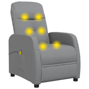 vidaXL Massage Chair Light Gray Fabric-4