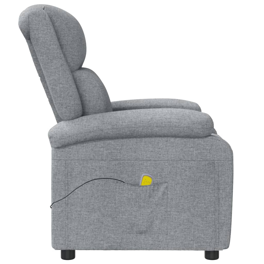 vidaXL Massage Chair Light Gray Fabric-2