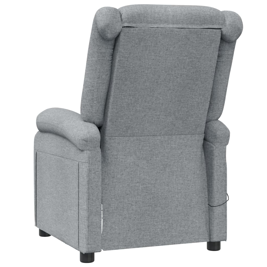 vidaXL Massage Chair Light Gray Fabric-3