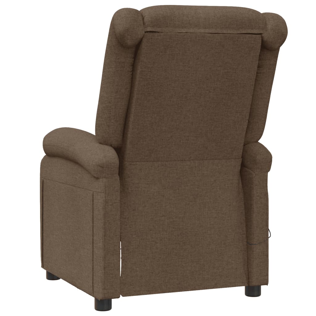 vidaXL Massage Chair Brown Fabric-3