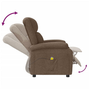 vidaXL Massage Chair Brown Fabric-5