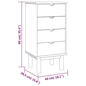 vidaXL Cabinet Dresser Drawer Chest Cabinet with Drawers OTTA Solid Wood Pine-0