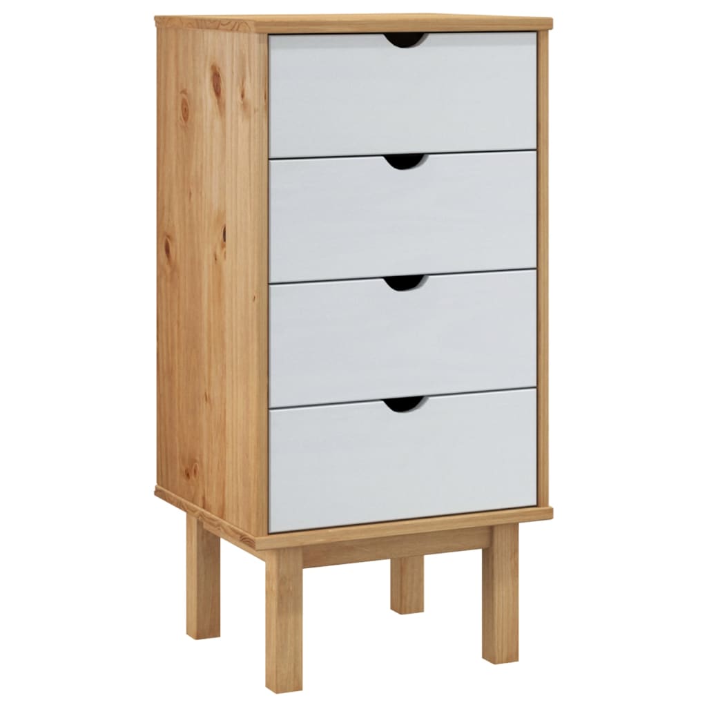 vidaXL Cabinet Dresser Drawer Chest Cabinet with Drawers OTTA Solid Wood Pine-11