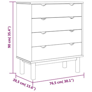 vidaXL Cabinet Dresser Drawer Chest Cabinet with Drawers OTTA Solid Wood Pine-12