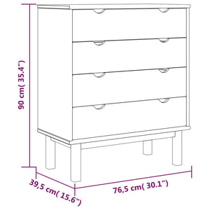 vidaXL Cabinet Dresser Drawer Chest Cabinet with Drawers OTTA Solid Wood Pine-0