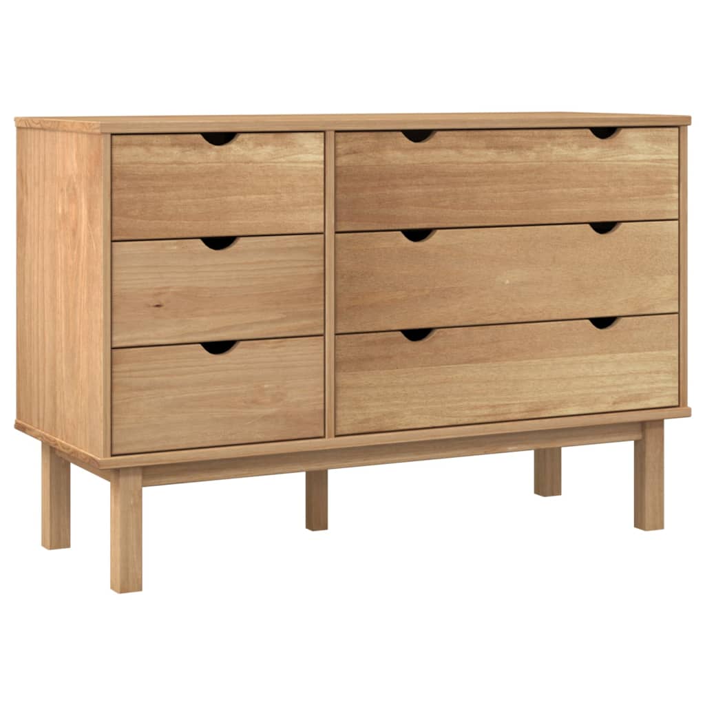 vidaXL Drawer Cabinet  Dresser Drawer Chest Storage Cabinet Solid Wood Pine-1