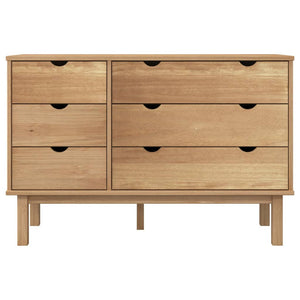 vidaXL Drawer Cabinet  Dresser Drawer Chest Storage Cabinet Solid Wood Pine-10