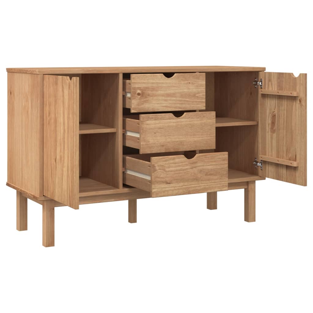 vidaXL Cabinet Storage Console Sideboard for Living Room OTTA Solid Wood Pine-20