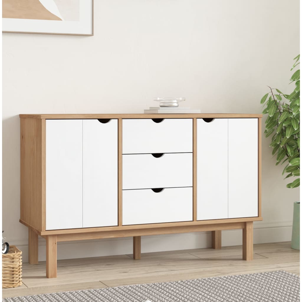 vidaXL Cabinet Storage Console Sideboard for Living Room OTTA Solid Wood Pine-12