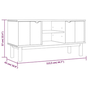 vidaXL TV Stand Entertainment Center TV Console Sideboard OTTA Solid Wood Pine-6