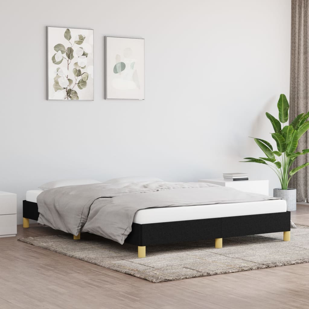 vidaXL Bed Frame Upholstered Platform Bed with Wooden Slats Support Fabric-9