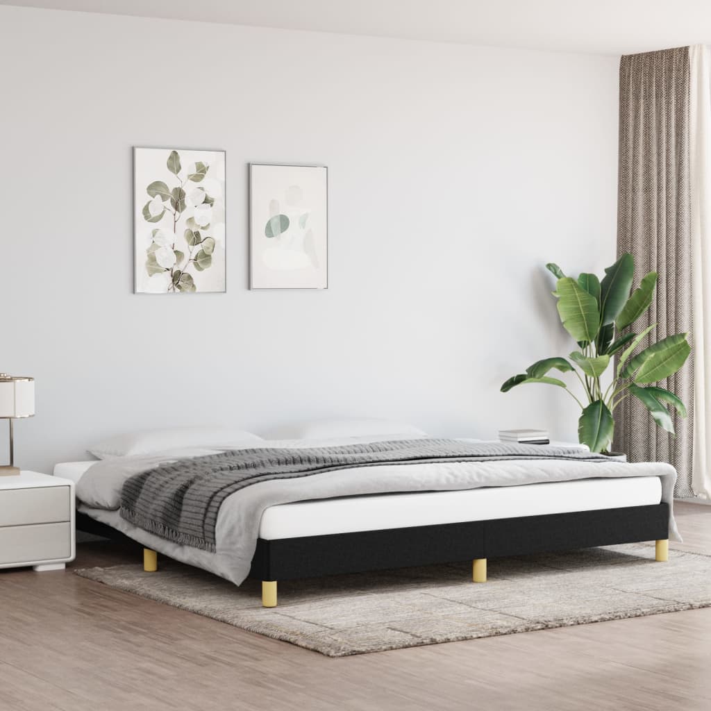 vidaXL Bed Frame Upholstered Platform Bed with Wooden Slats Support Fabric-49