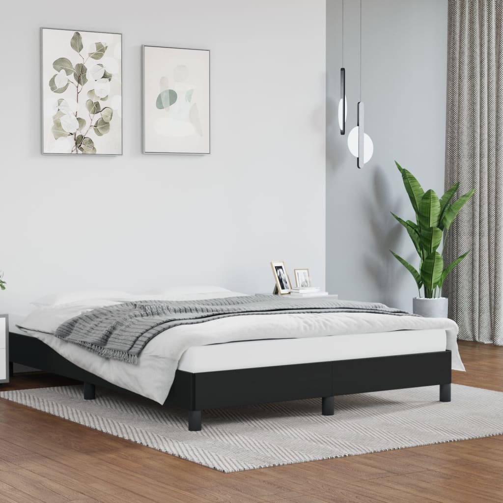 vidaXL Bed Frame Upholstered Platform Bed Base Frame for Bedroom Faux Leather-31