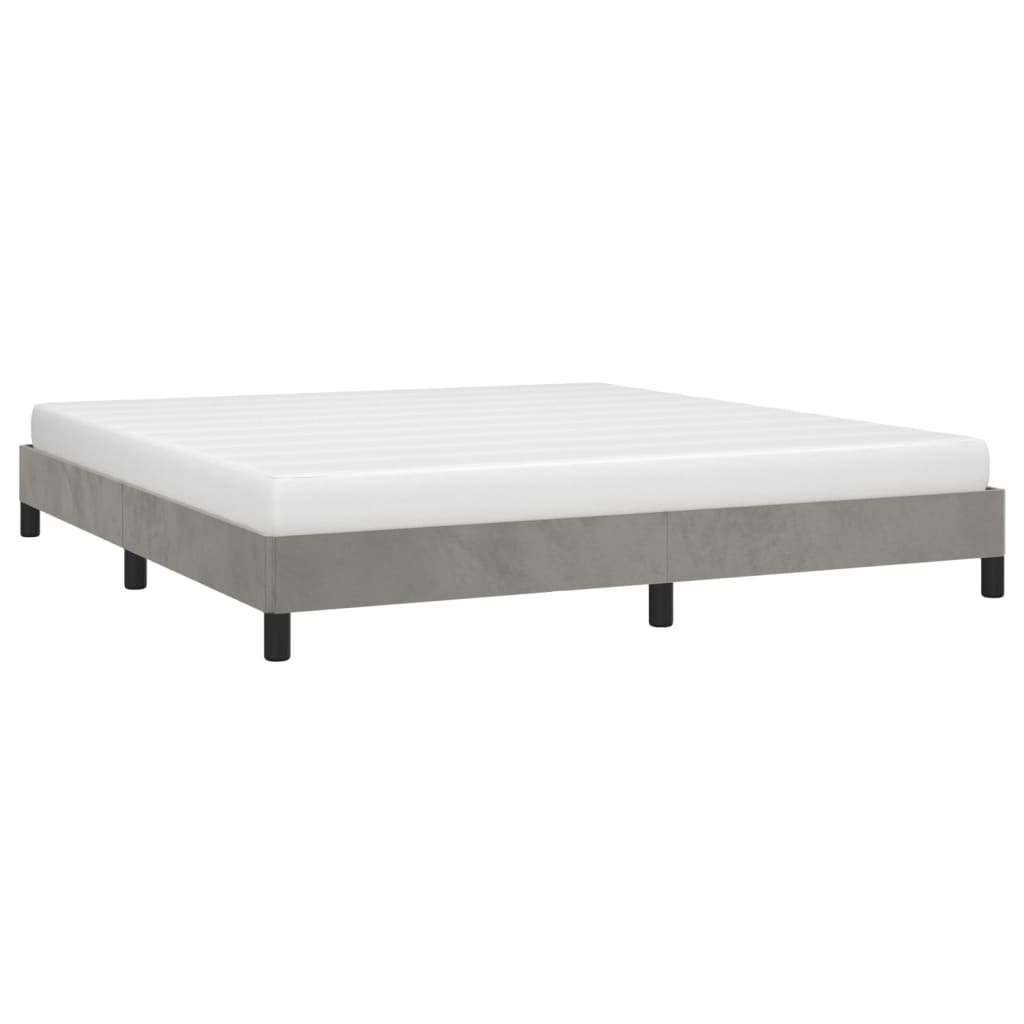 vidaXL Bed Frame Upholstered Platform Bed with Wooden Slats Support Velvet-4