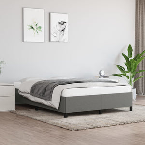 vidaXL Bed Frame Upholstered Platform Bed with Wooden Slats Support Fabric-14