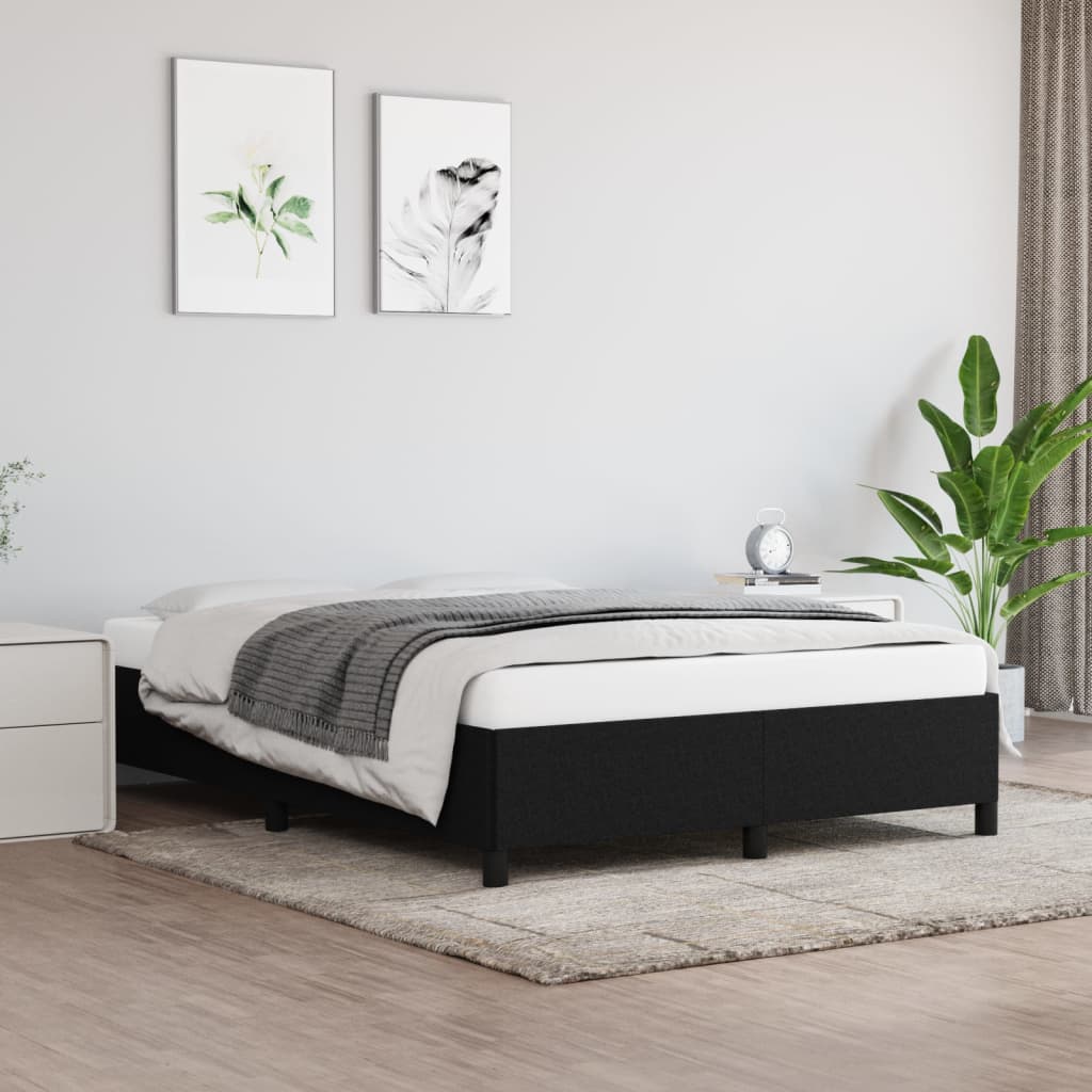 vidaXL Bed Frame Upholstered Platform Bed with Wooden Slats Support Fabric-62