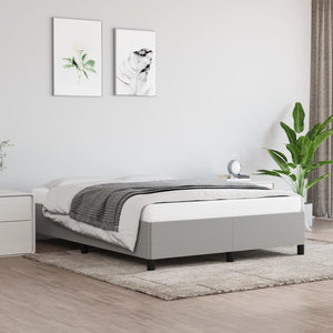 vidaXL Bed Frame Upholstered Platform Bed with Wooden Slats Support Fabric-57