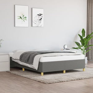 vidaXL Bed Frame Upholstered Platform Bed with Wooden Slats Support Fabric-27