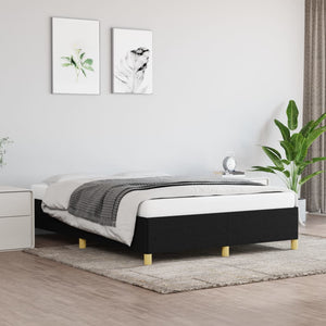 vidaXL Bed Frame Upholstered Platform Bed with Wooden Slats Support Fabric-16