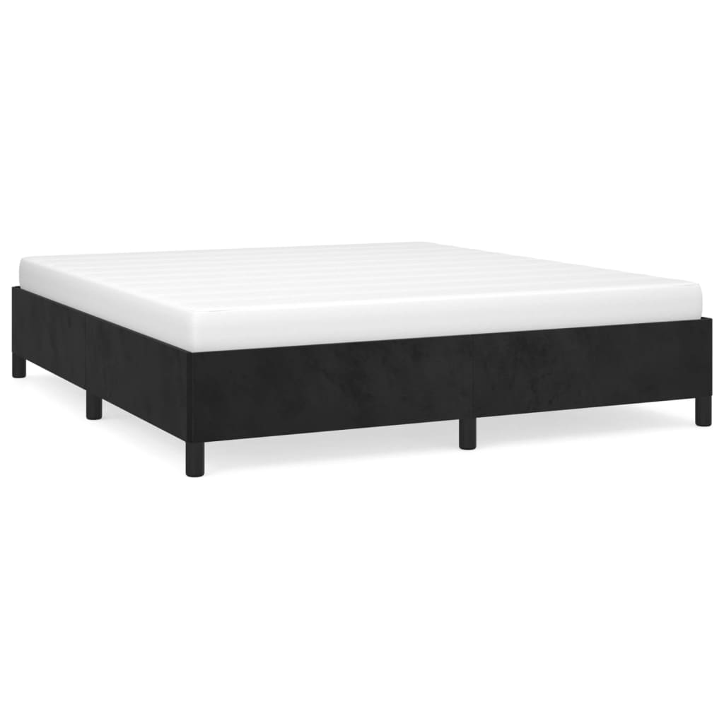 vidaXL Bed Frame Upholstered Platform Bed with Wooden Slats Support Velvet-25