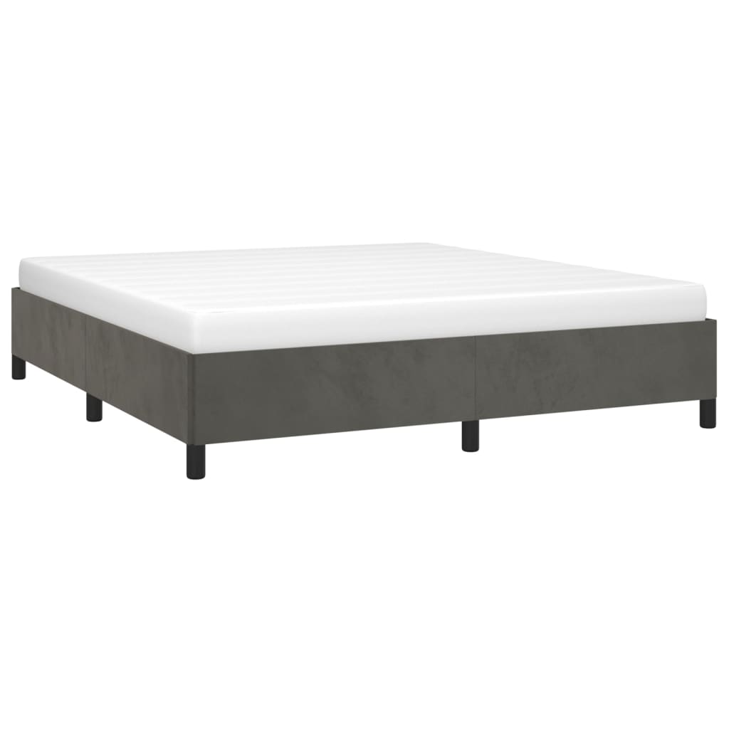 vidaXL Bed Frame Upholstered Platform Bed with Wooden Slats Support Velvet-64