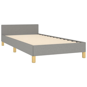 vidaXL Bed Frame with Headboard Black 53.9"x74.8" Full Fabric-57