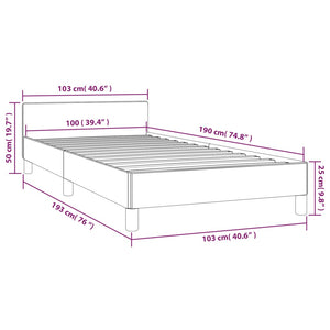 vidaXL Bed Frame with Headboard Black 53.9"x74.8" Full Fabric-47