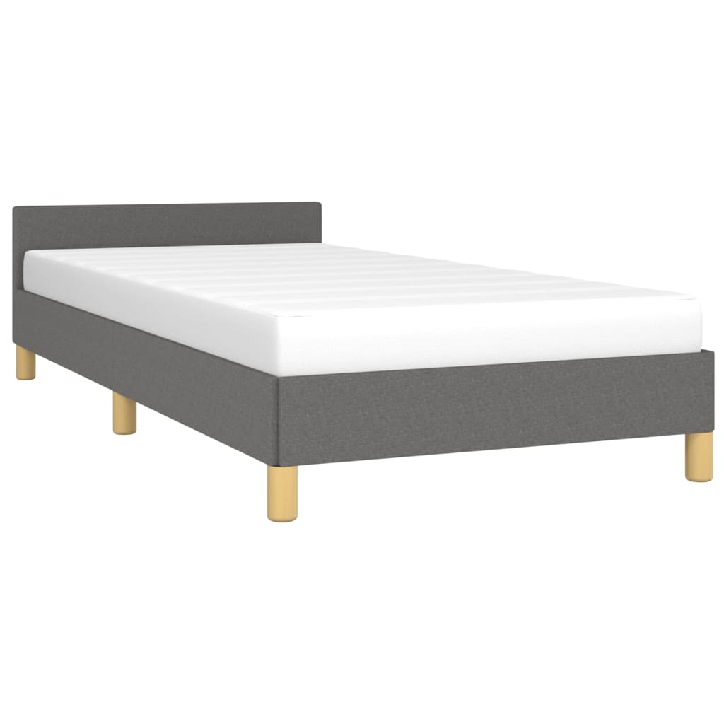 vidaXL Bed Frame with Headboard Black 53.9"x74.8" Full Fabric-88