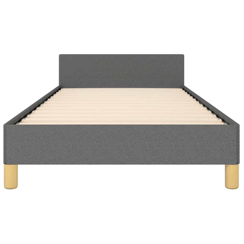 vidaXL Bed Frame with Headboard Black 53.9"x74.8" Full Fabric-11