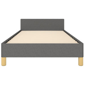 vidaXL Bed Frame with Headboard Black 53.9"x74.8" Full Fabric-11