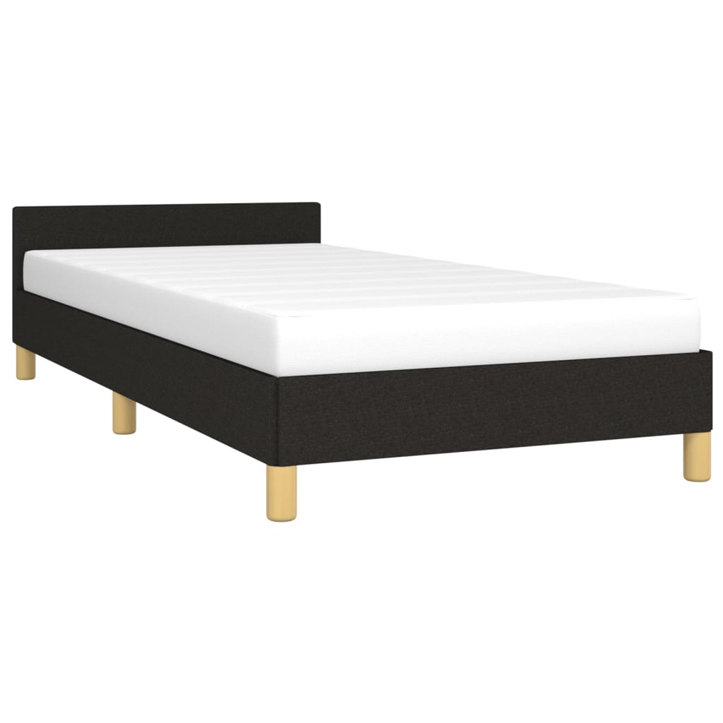 vidaXL Bed Frame with Headboard Black 53.9"x74.8" Full Fabric-76