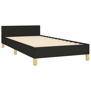 vidaXL Bed Frame with Headboard Black 53.9"x74.8" Full Fabric-92