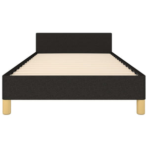 vidaXL Bed Frame with Headboard Black 53.9"x74.8" Full Fabric-5