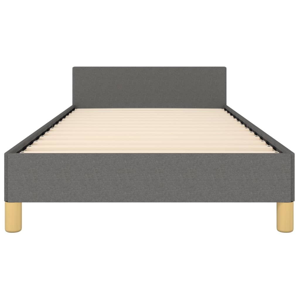 vidaXL Bed Frame with Headboard Black 53.9"x74.8" Full Fabric-10