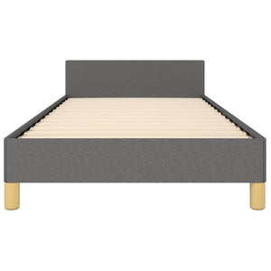 vidaXL Bed Frame with Headboard Black 53.9"x74.8" Full Fabric-10