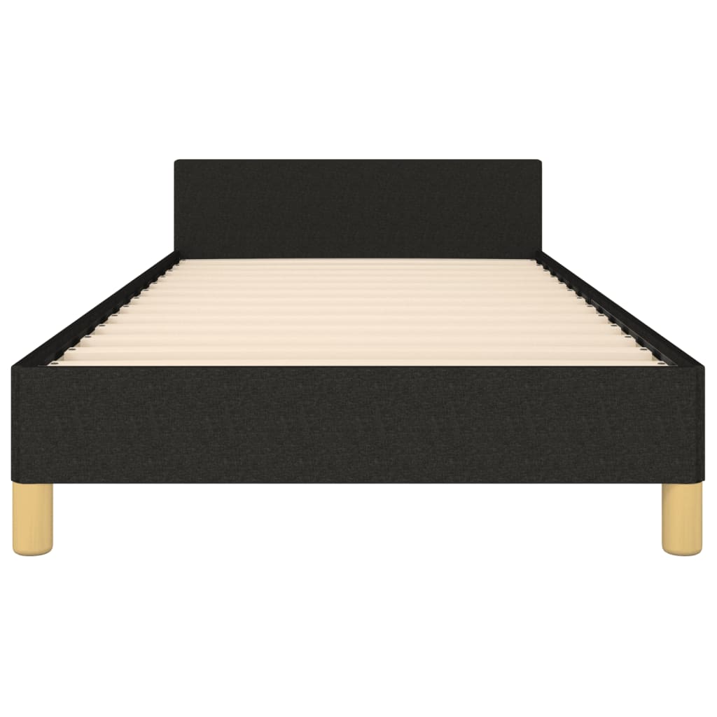 vidaXL Bed Frame with Headboard Black 53.9"x74.8" Full Fabric-4