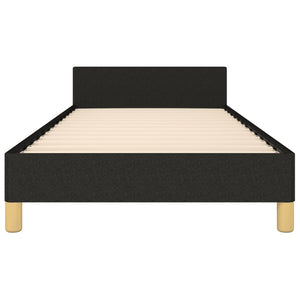 vidaXL Bed Frame with Headboard Black 53.9"x74.8" Full Fabric-4