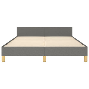 vidaXL Bed Frame with Headboard Black 53.9"x74.8" Full Fabric-101