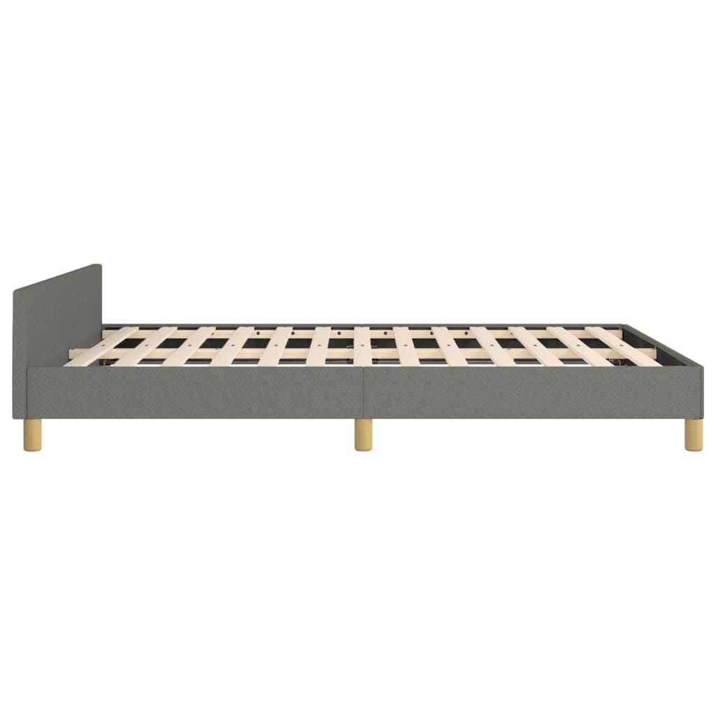 vidaXL Bed Frame with Headboard Black 53.9"x74.8" Full Fabric-102