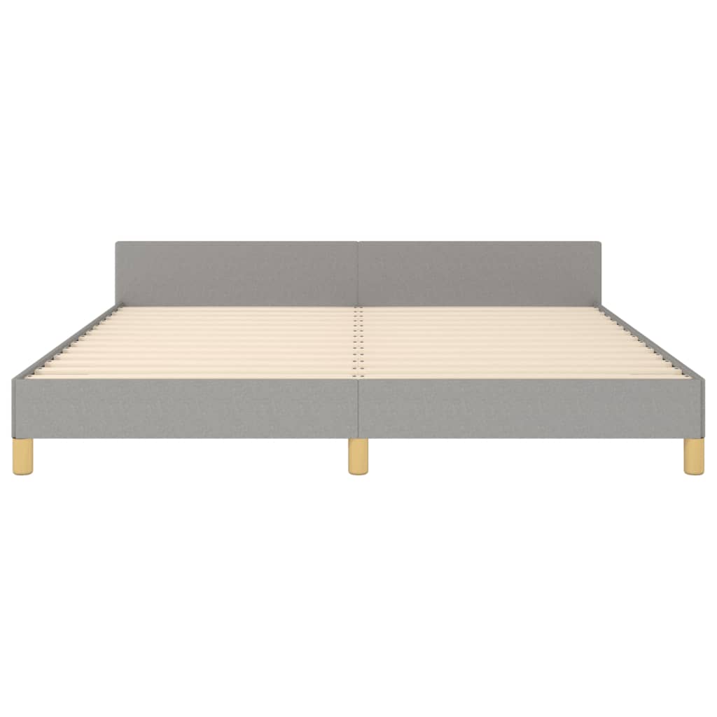 vidaXL Bed Frame with Headboard Black 53.9"x74.8" Full Fabric-7