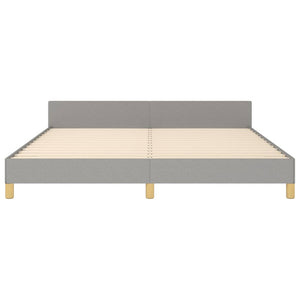 vidaXL Bed Frame with Headboard Black 53.9"x74.8" Full Fabric-7