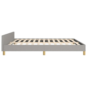 vidaXL Bed Frame with Headboard Black 53.9"x74.8" Full Fabric-17