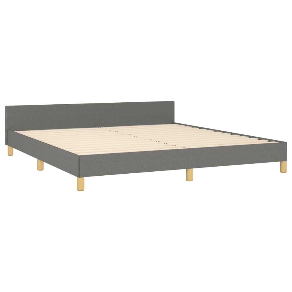 vidaXL Bed Frame with Headboard Black 53.9"x74.8" Full Fabric-50